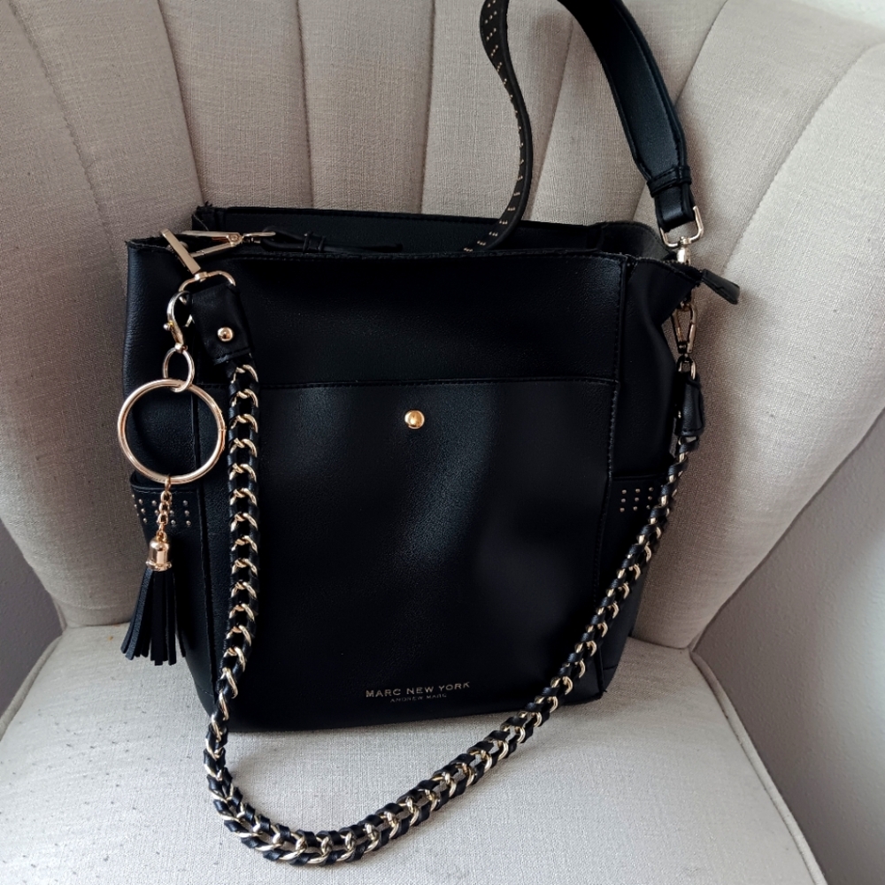 Marc New York Black Chain Strap Shoulder Bag